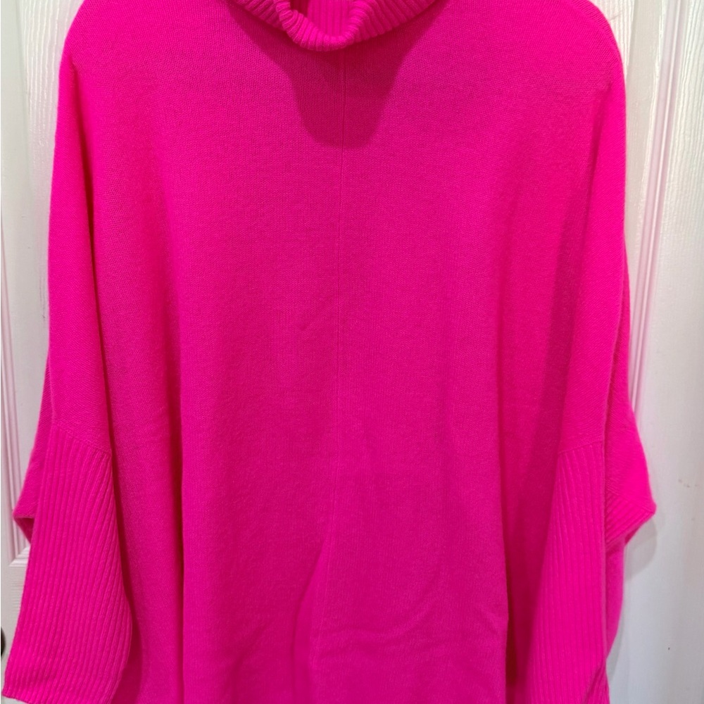 Brodie Cashmere Hot Pink Turtleneck Sweater